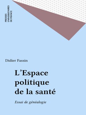 cover image of L'Espace politique de la santé